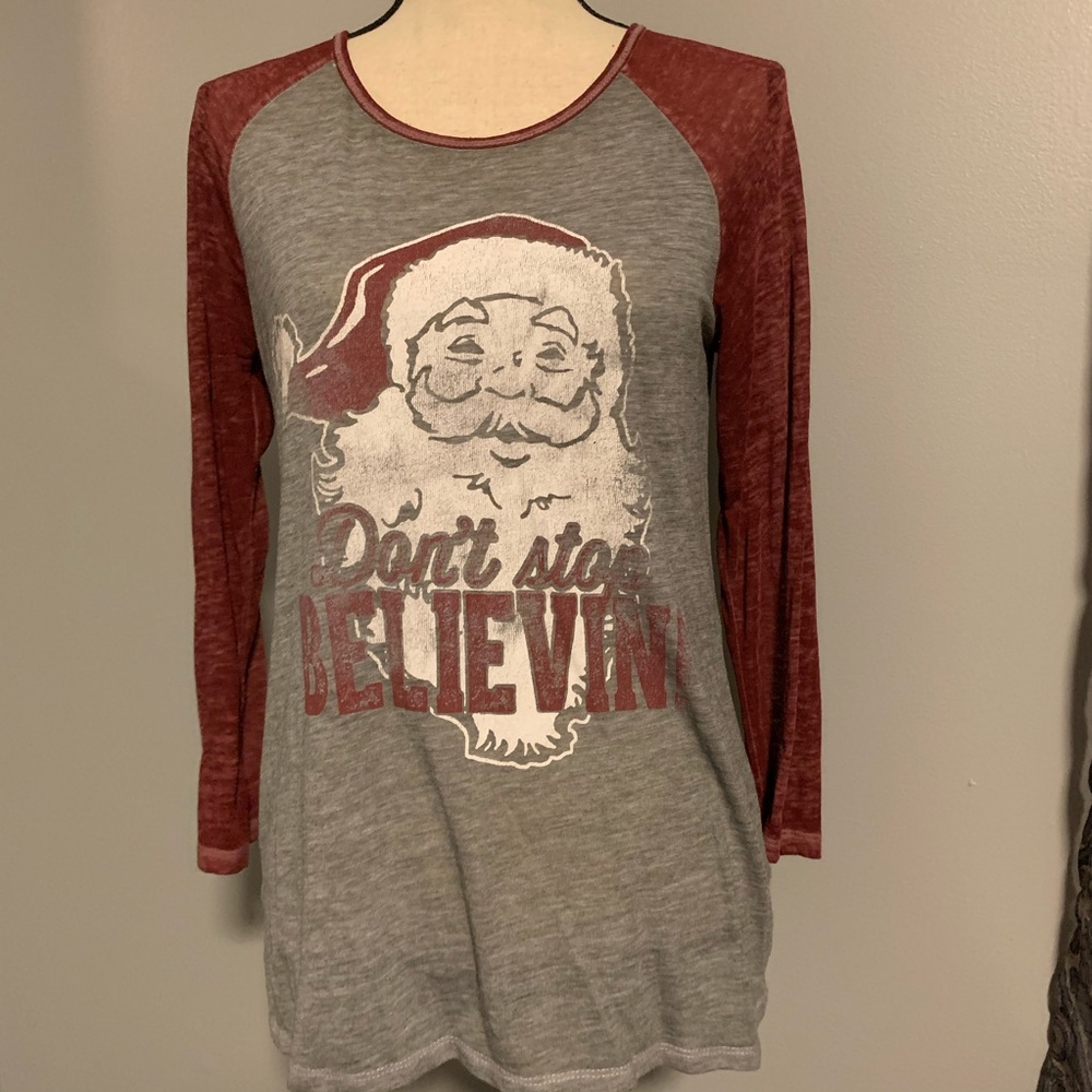 Don’t Stop Believin Santa shirt